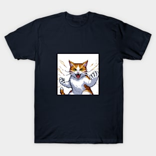 Angry cat in pixel art T-Shirt